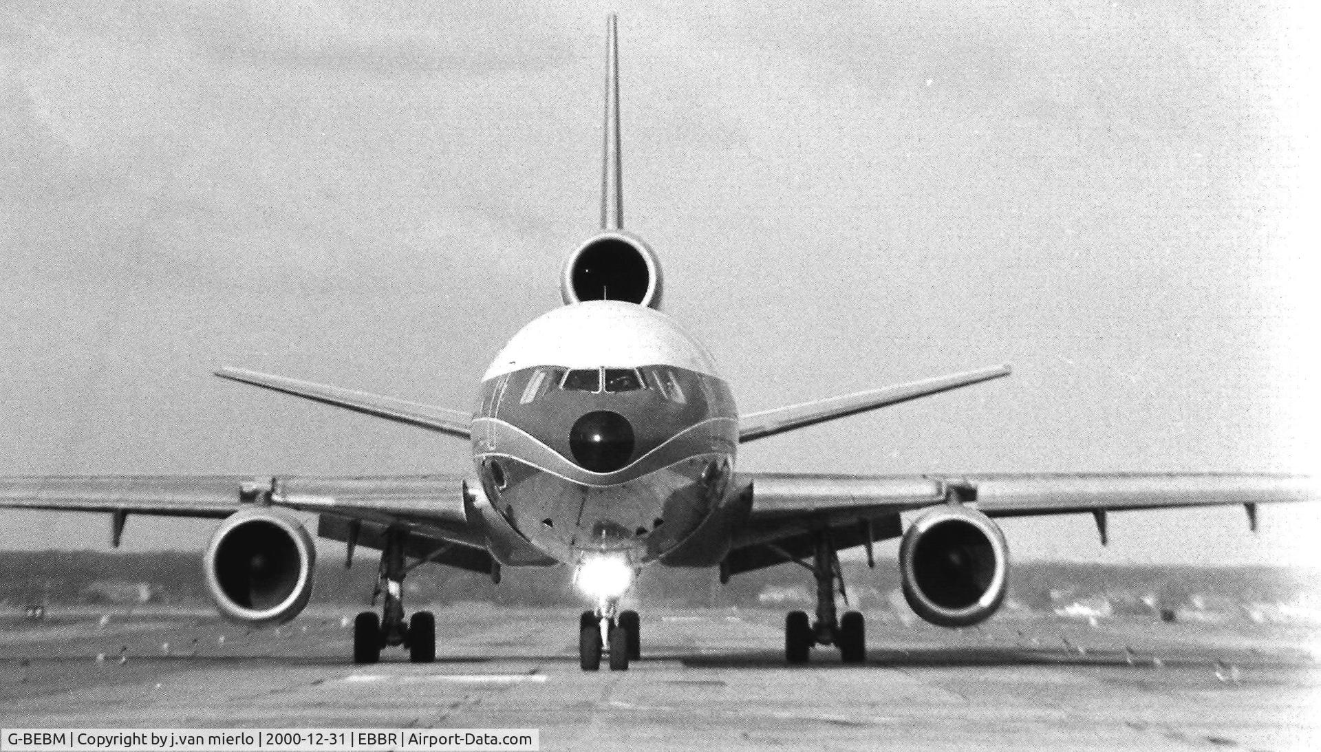 G-BEBM, 1975 McDonnell Douglas DC-10-30F C/N 46921, Taxiing towards t/o rwy 02 Brussels