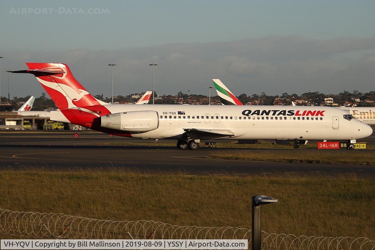 VH-YQV, 2006 Boeing 717-2BL C/N 55193, in from CBR