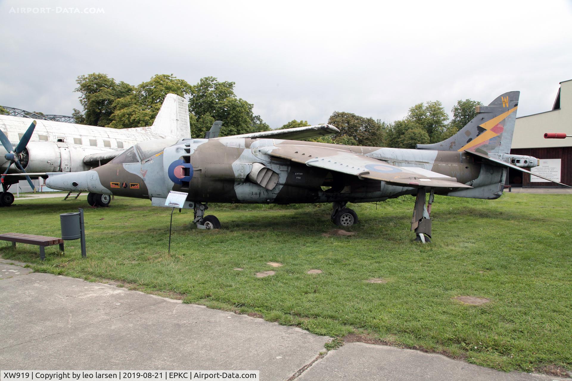 XW919, 1971 Hawker Siddeley Harrier GR.3 C/N 712074, Polish Aviation Museum Krakow 21.8.2019