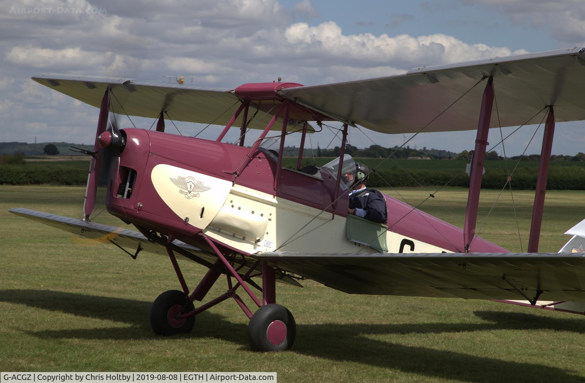 G-ACGZ, 1933 De Havilland DH-60G III Moth Major C/N 5030, 1933 Moth Major complete with Bombay Flying Club insignia at the Gathering of Moths Day 2019 at Old Warden