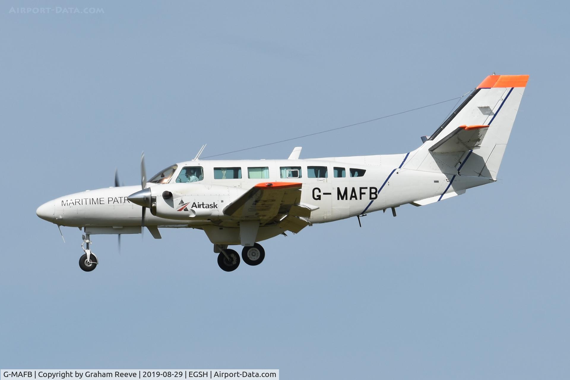 G-MAFB, 1997 Reims F406 Caravan II C/N F406-0080, Landing at Norwich.
