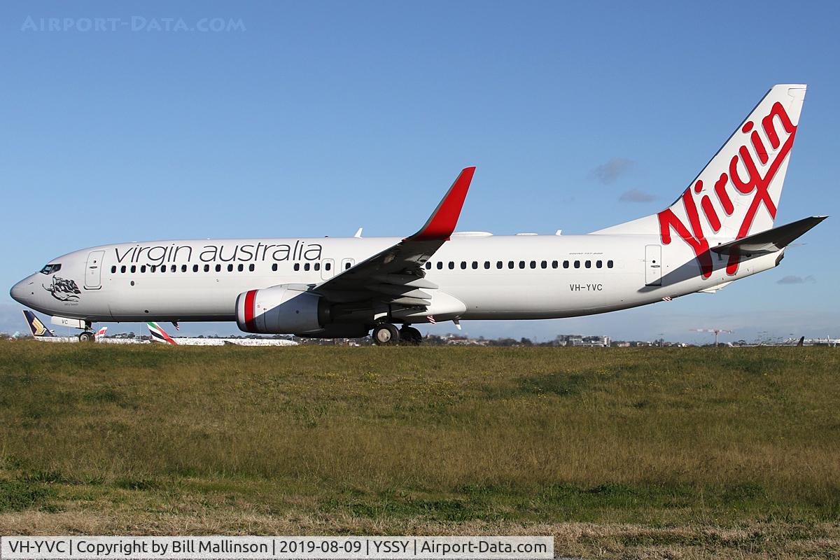 VH-YVC, 2011 Boeing 737-8FE C/N 40997, taxi to 3-4R