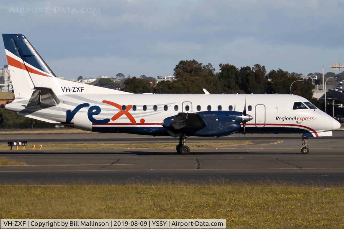 VH-ZXF, 1997 Saab 340B C/N 340B-416, taxi from 34R