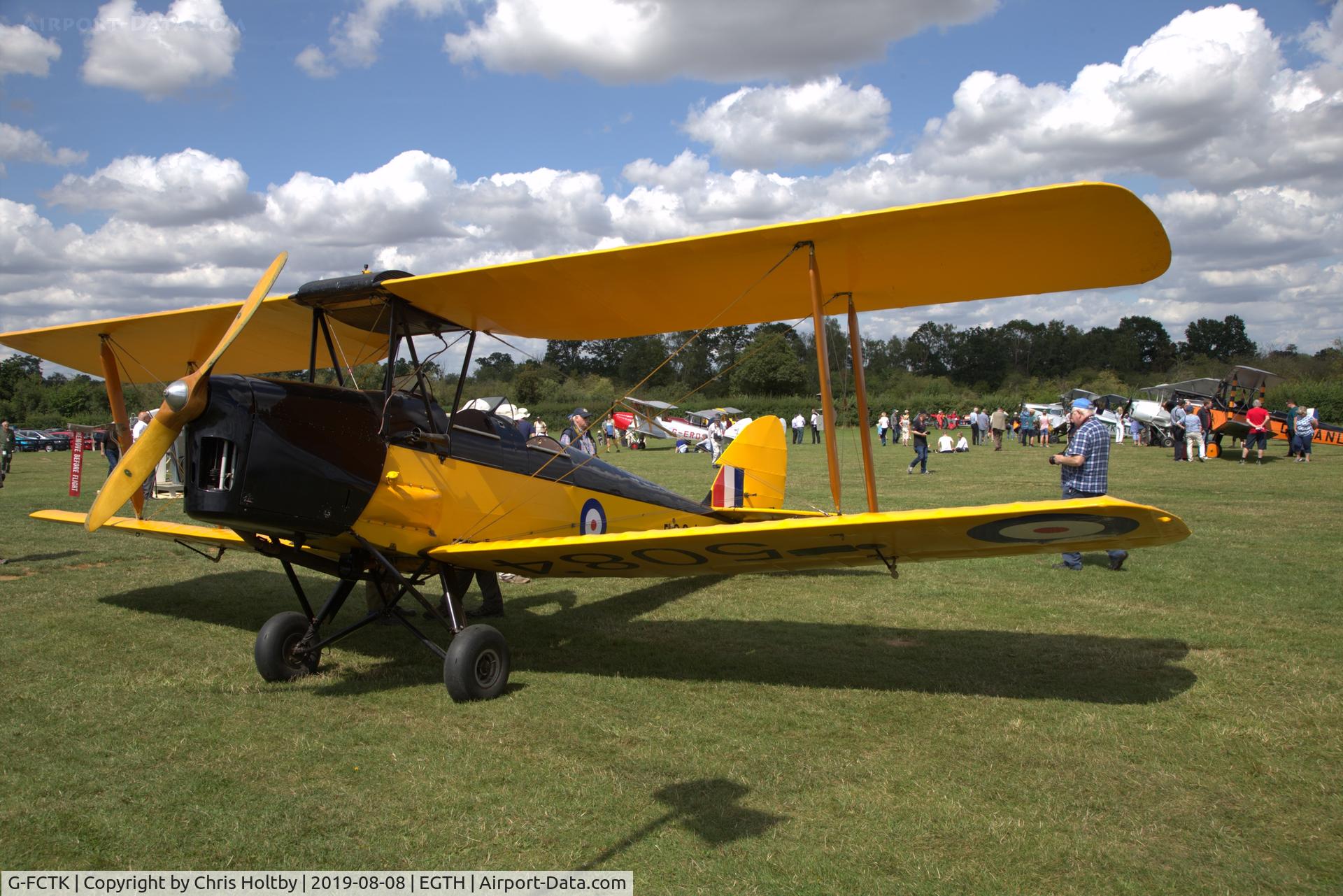 G-FCTK, 1941 De Havilland Canada DH-82C Tiger Moth C/N DHC883, De Havilland Canada Tiger Moth (ex-RCAF) on display at the Gathering of Moths Day 2019 at Old Warden