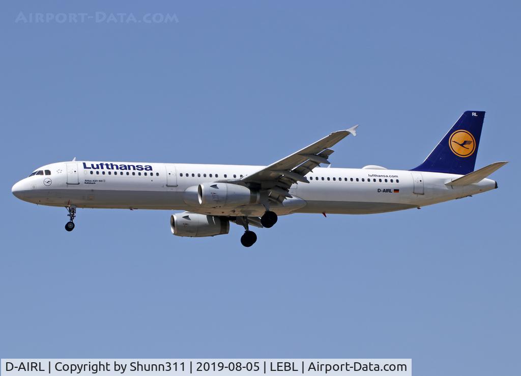 D-AIRL, 1994 Airbus A321-131 C/N 505, Landing rwy 25R with wifi pod mounted