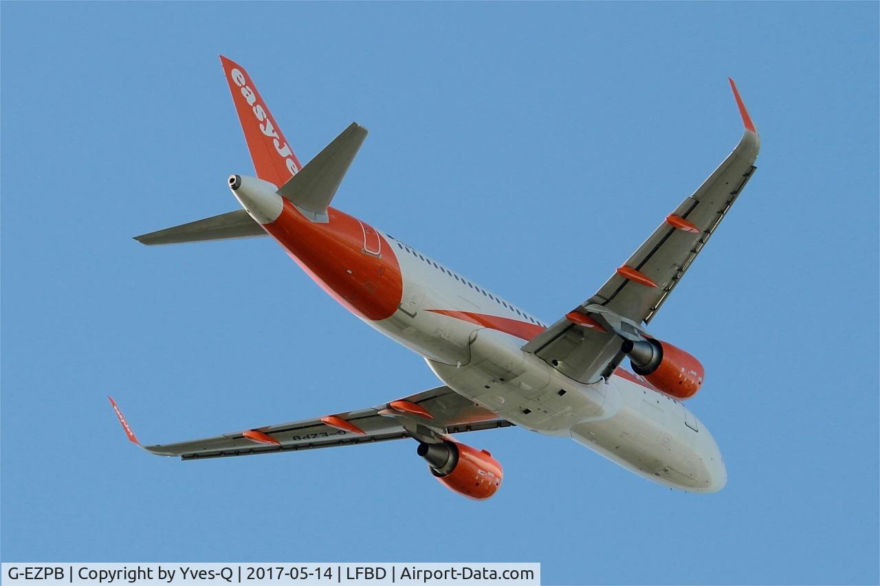 G-EZPB, 2015 Airbus A320-214 C/N 6977, Airbus A320-214, Take off rwy 05, Bordeaux-Mérignac airport (LFBD-BOD)
