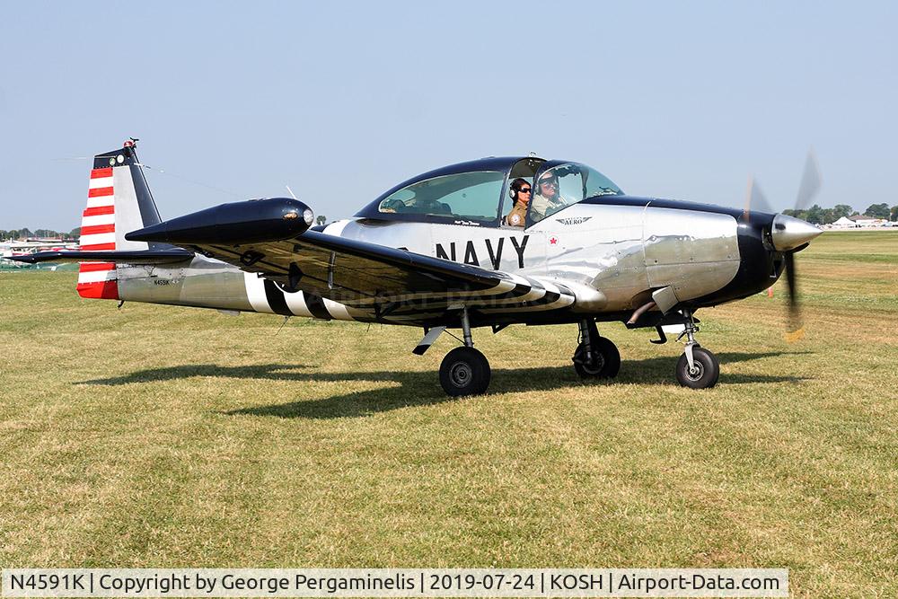N4591K, 1948 Ryan Navion A C/N NAV-4-1591, Departing from the Warbird camping area.