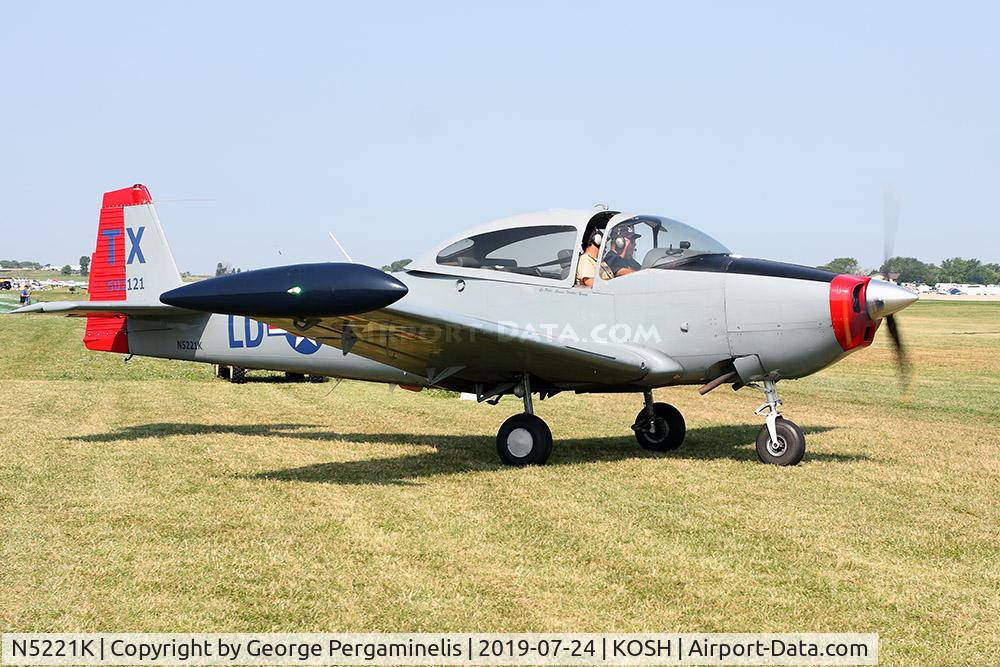 N5221K, 1950 Ryan Navion B C/N NAV-4-2121B, Departing from the Warbird camping area.