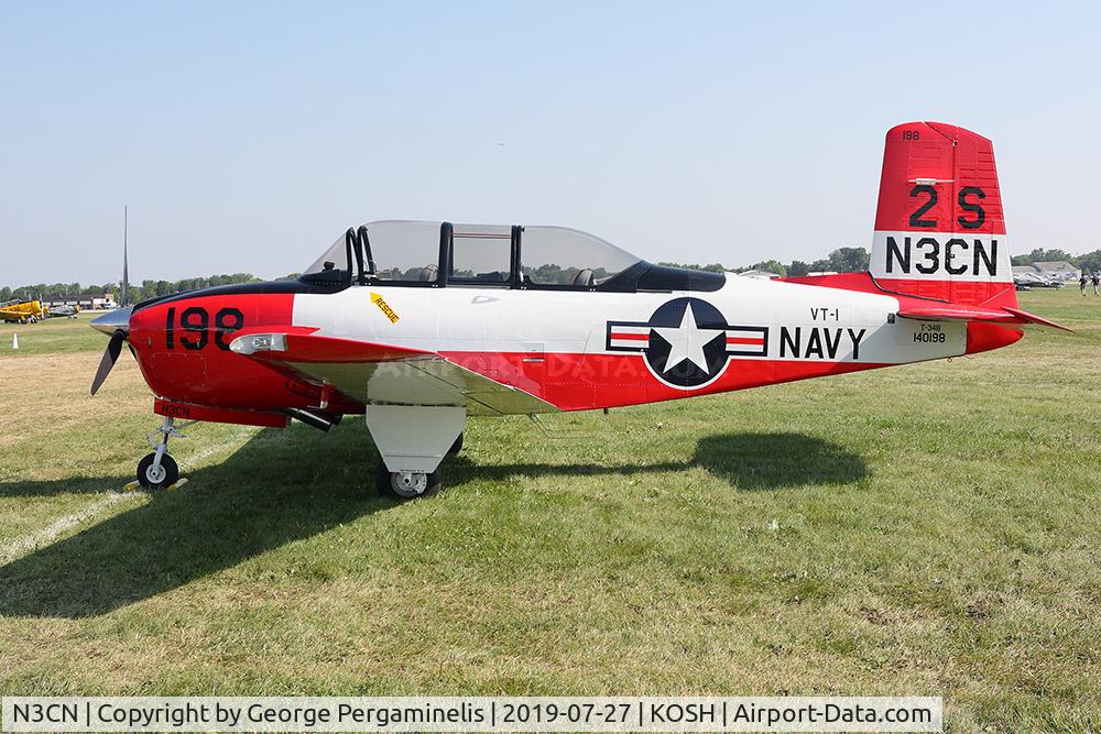 N3CN, 1981 Beech T-34B Mentor C/N BG-198, One of dozens of this type in the Warbird parking area.