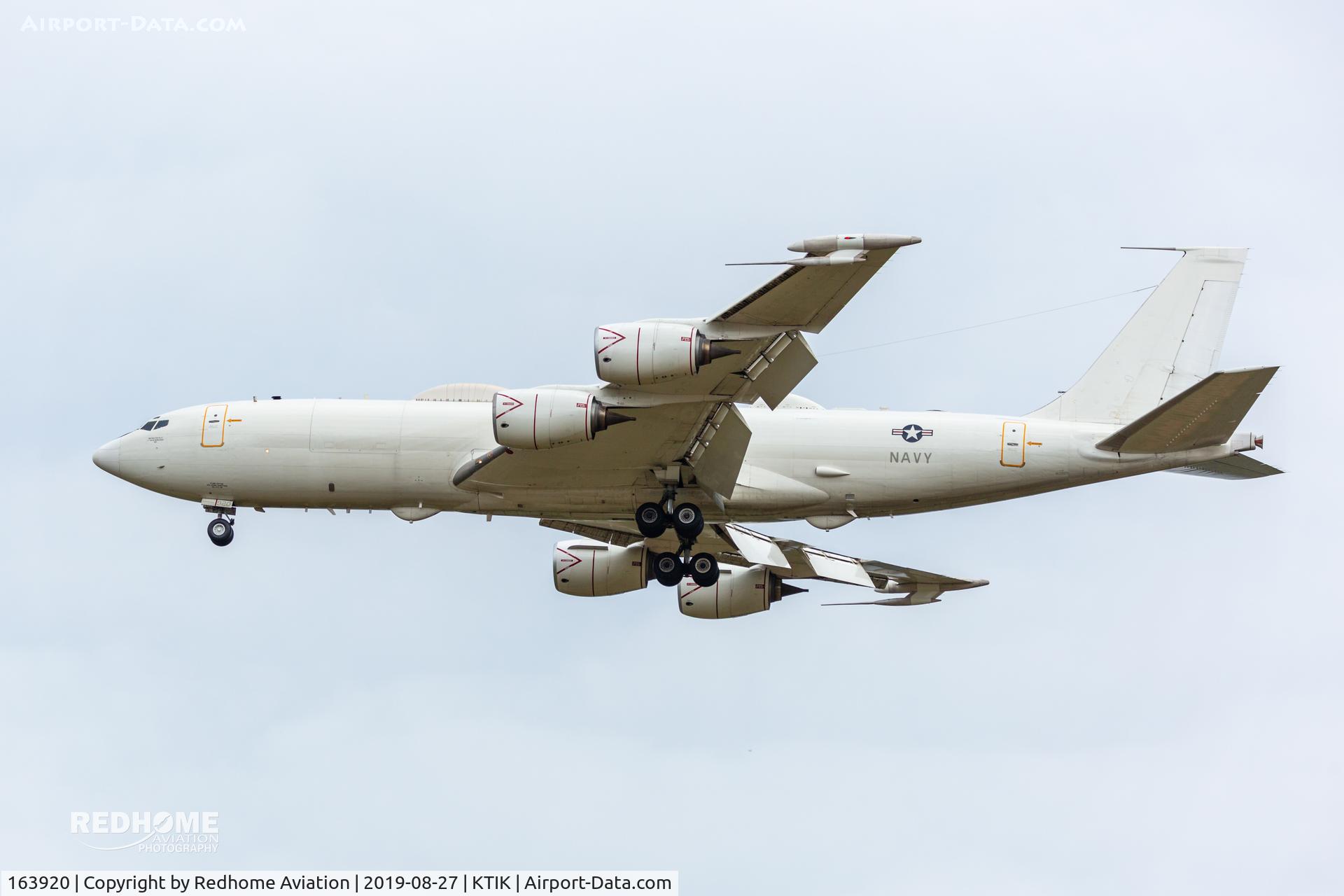 163920, 1989 Boeing E-6B Mercury C/N 23893, Landing Tinker AFB, OK