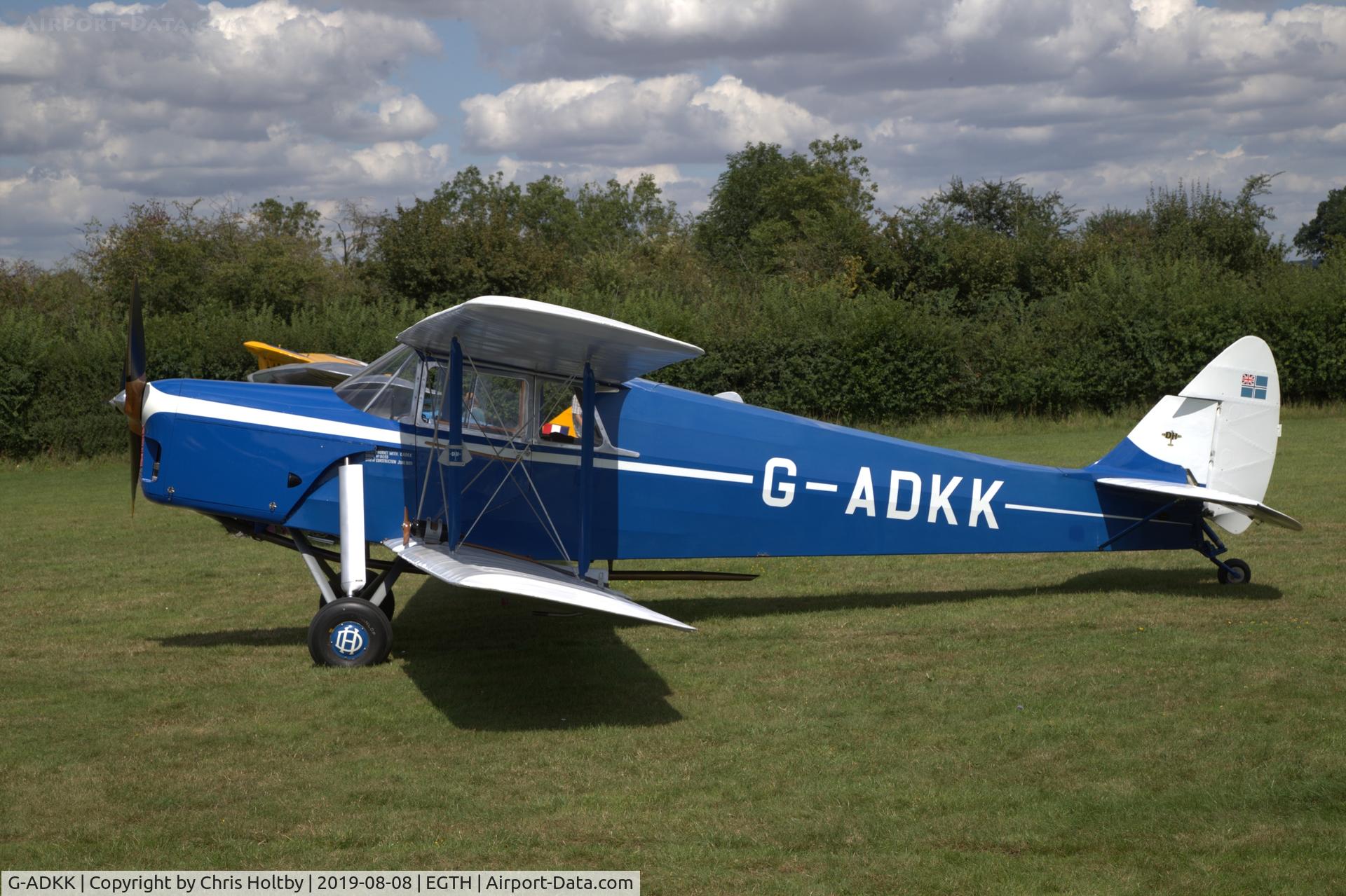 G-ADKK, 1935 De Havilland DH.87B Hornet Moth C/N 8033, 1935 Hornet Moth on static display at the Gathering of Moths Day 2019 at Old Warden