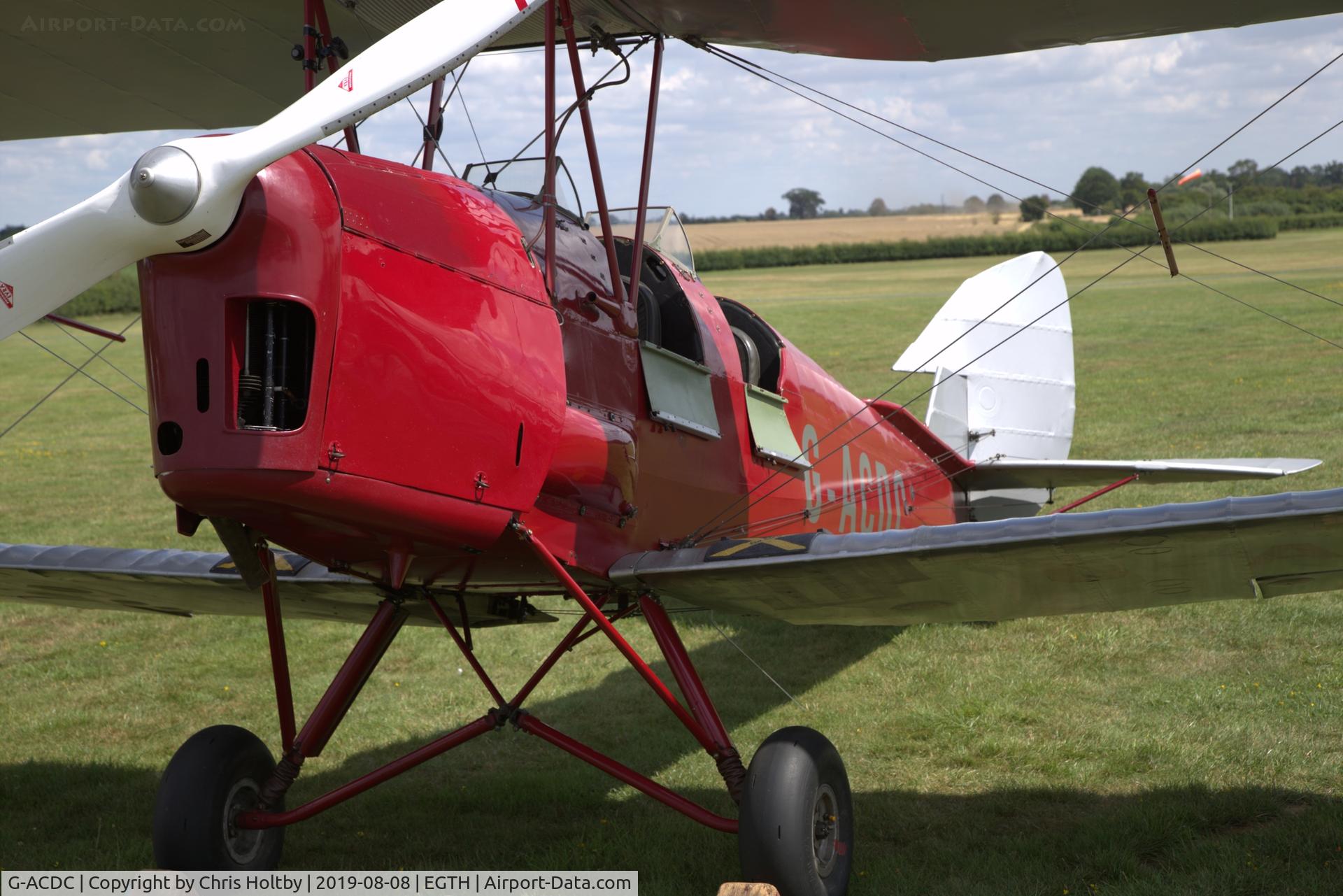 G-ACDC, 1933 De Havilland DH-82A Tiger Moth II C/N 3177, Close-up with G-ACDC at the Gathering of Moths Day 2019 at Old Warden