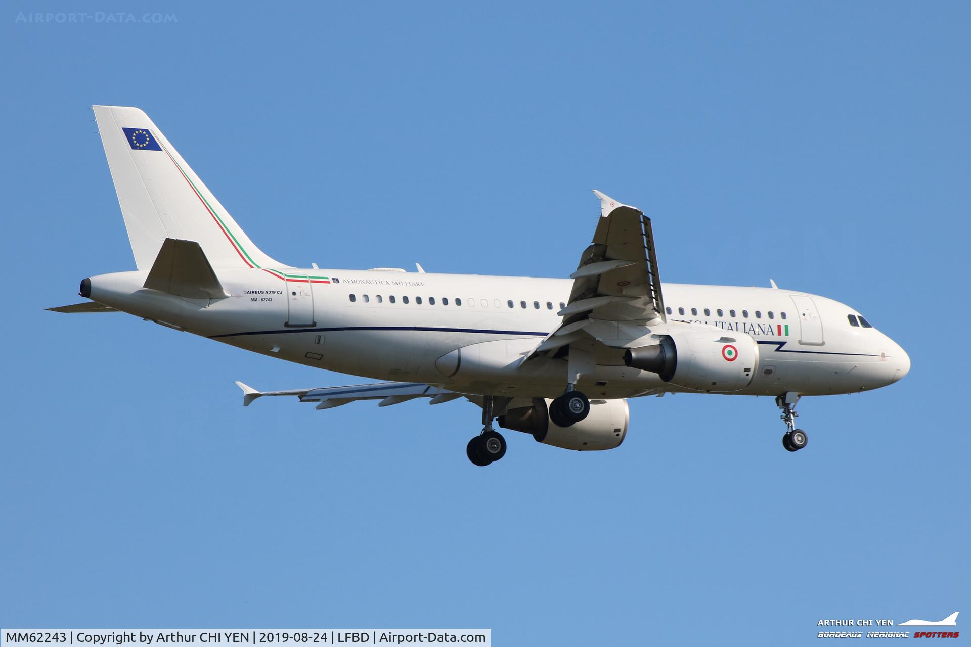MM62243, 2005 Airbus ACJ319 (A319-115/CJ) C/N 2507, Italian Air Force at Bordeaux. (G7)