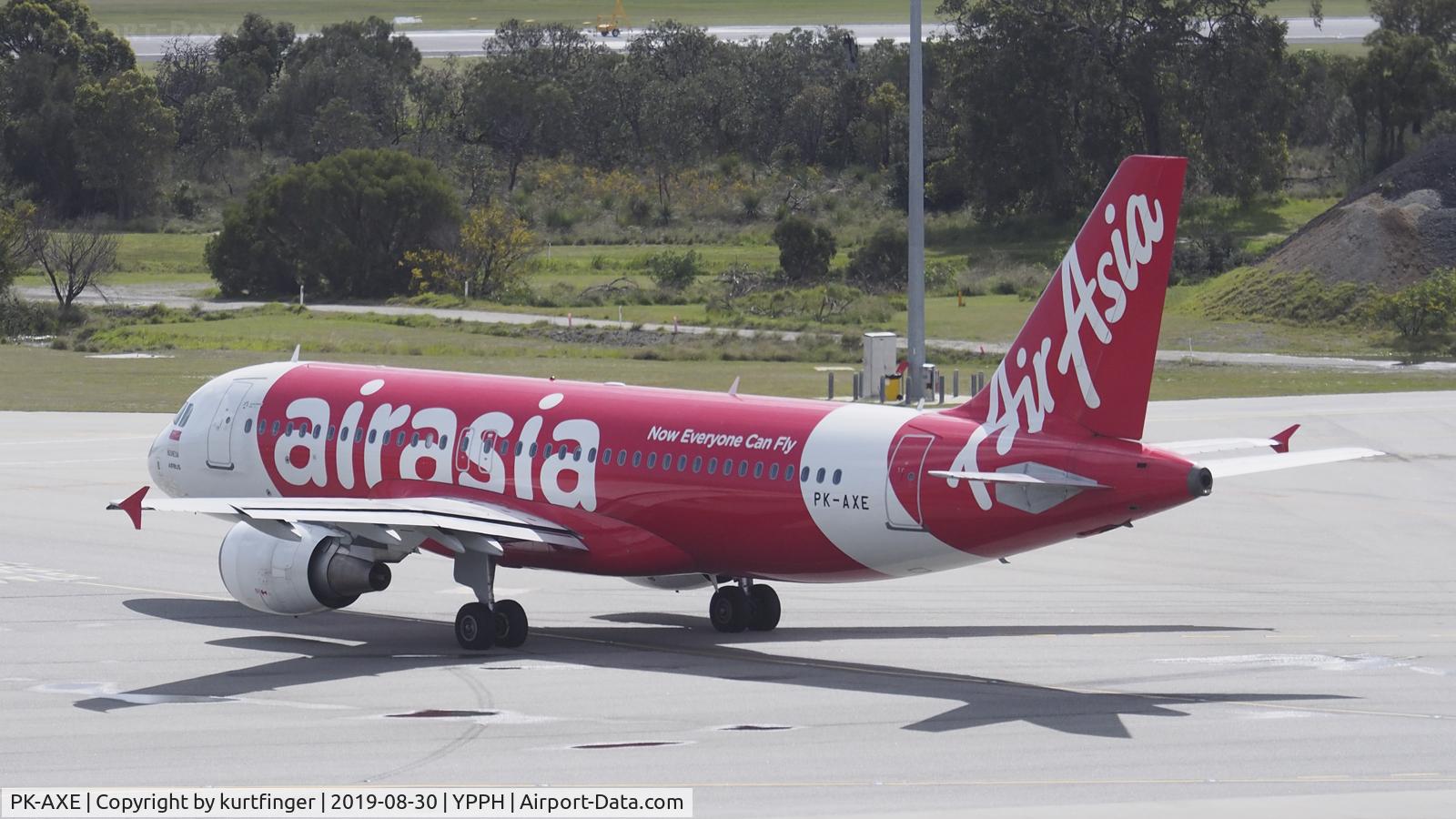 PK-AXE, 2008 Airbus A320-216 C/N 3715, Airbus A320-216. AirAsia  PK-AXE on its way to Denpasar via Rwy 21 YPPH 300819.