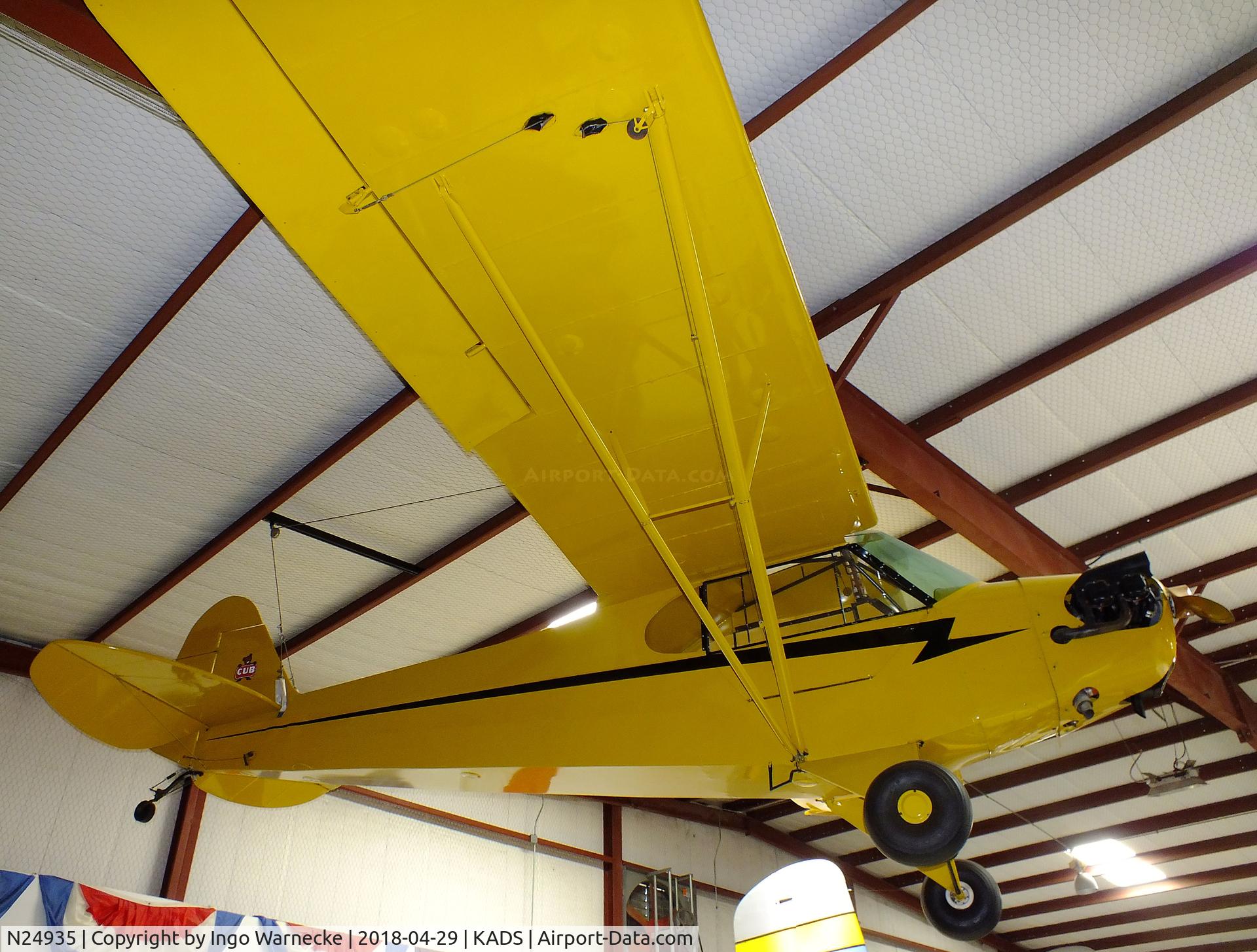 N24935, 1939 Piper J3C-65 Cub Cub C/N 3536, Piper J3C-65 Cub at the Cavanaugh Flight Museum, Addison TX