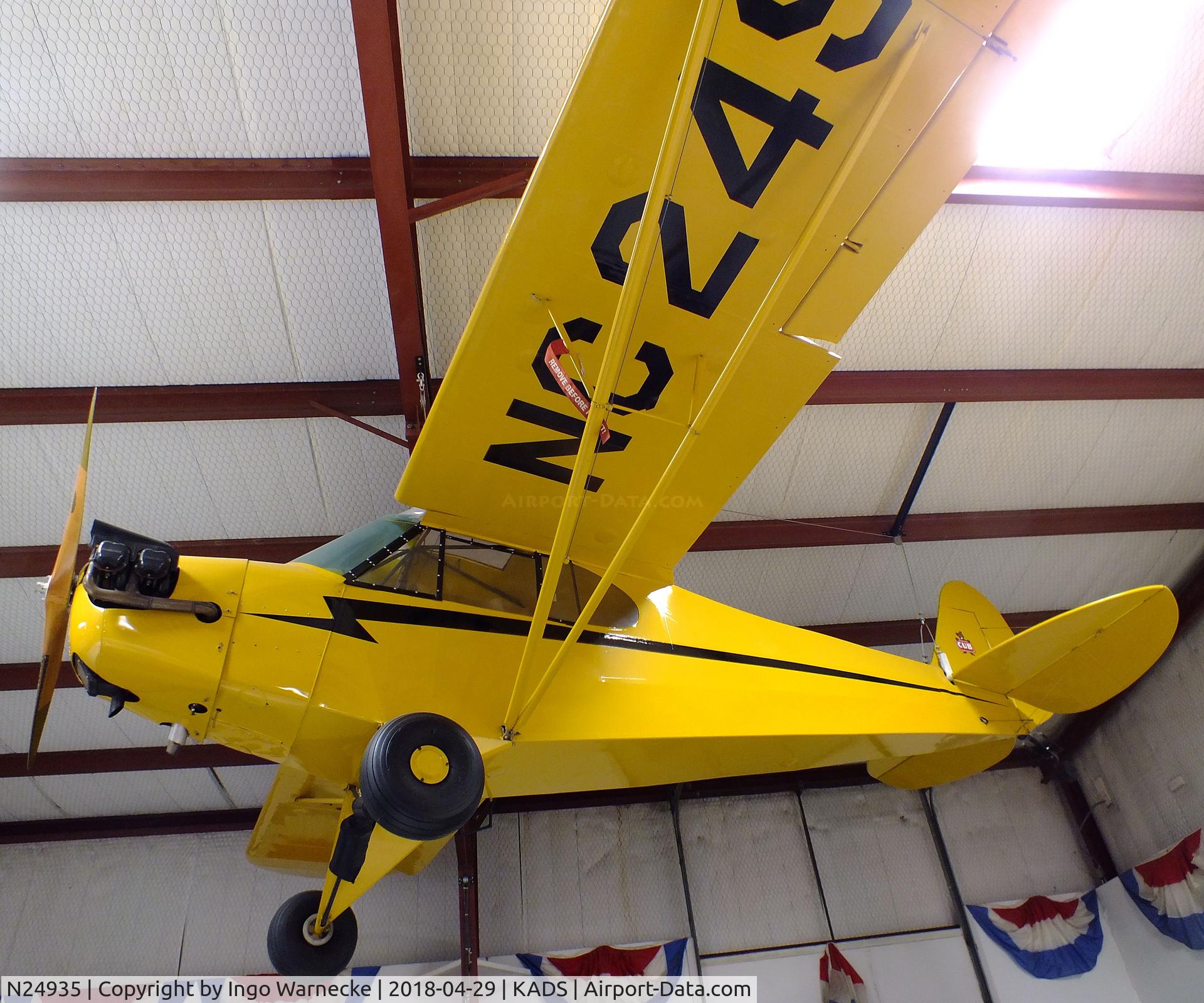 N24935, 1939 Piper J3C-65 Cub Cub C/N 3536, Piper J3C-65 Cub at the Cavanaugh Flight Museum, Addison TX