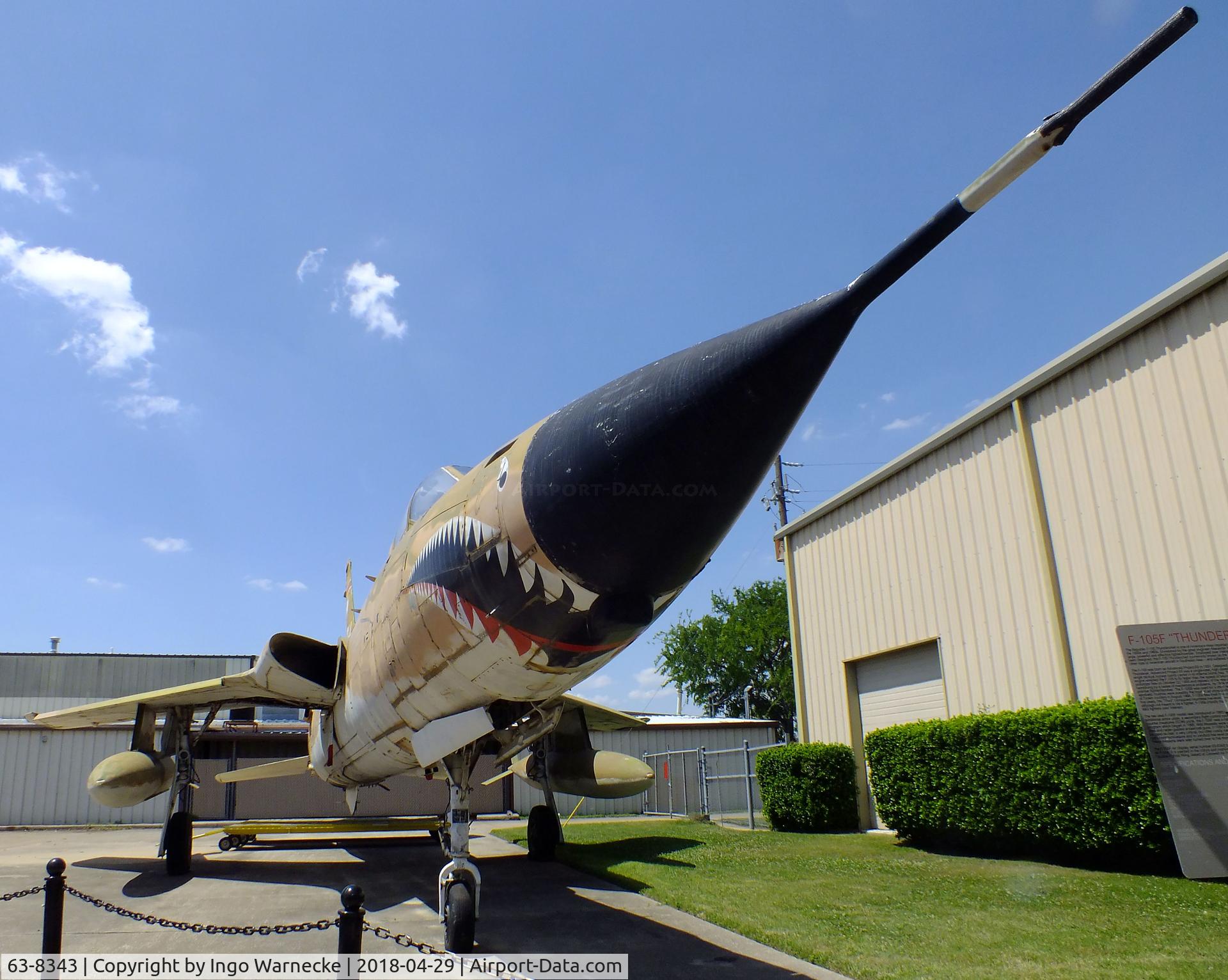 63-8343, 1962 Republic F-105F-1-RE Thunderchief C/N F120, Republic F-105F-RE Thunderchief at the Cavanaugh Flight Museum, Addison TX