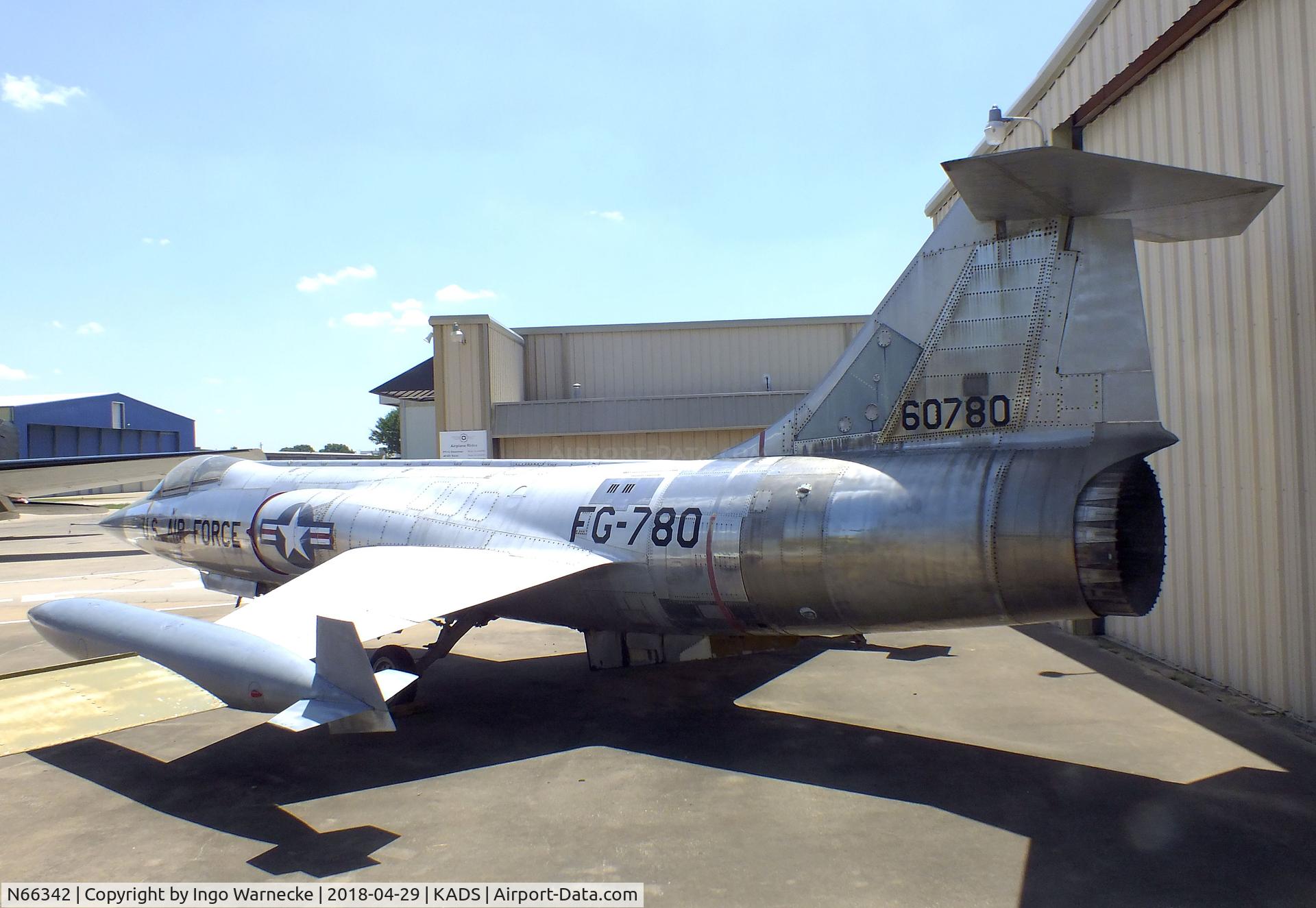 N66342, 1956 Lockheed F-104A Starfighter C/N 56-780, Lockheed F-104A Starfighter at the Cavanaugh Flight Museum, Addison TX