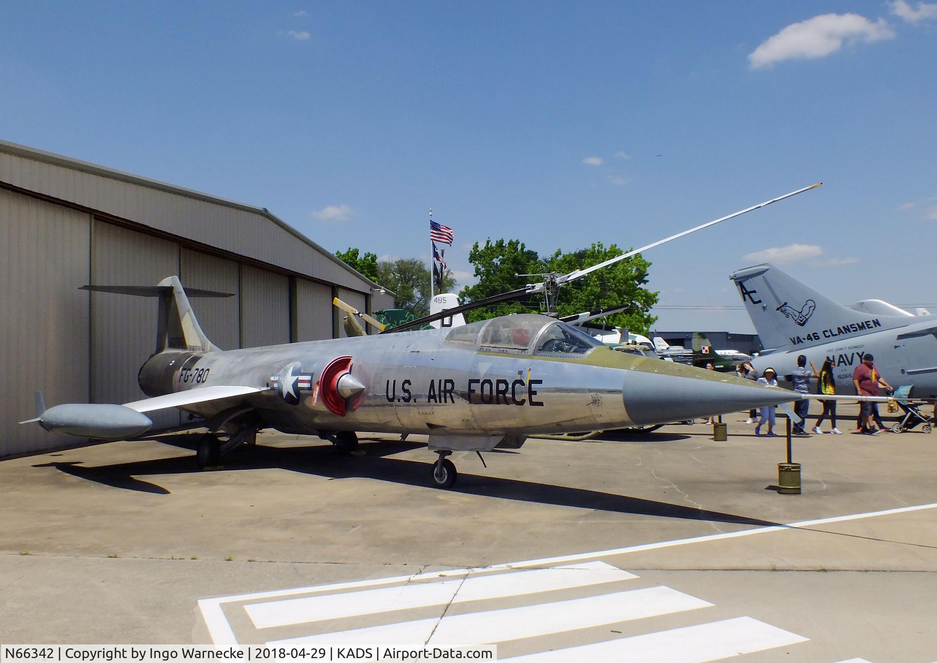 N66342, 1956 Lockheed F-104A Starfighter C/N 56-780, Lockheed F-104A Starfighter at the Cavanaugh Flight Museum, Addison TX
