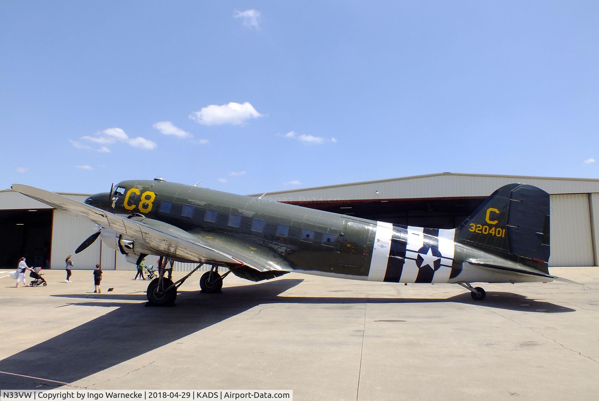 N33VW, 1943 Douglas DC3C-S1C3G (C-47A) C/N 20401, Douglas DC-3C, displayed as C-47, at the Cavanaugh Flight Museum, Addison TX