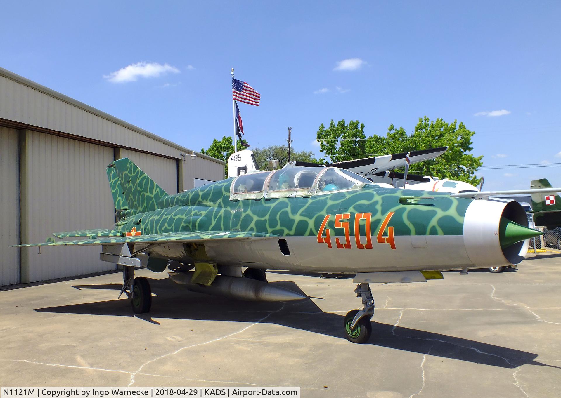 N1121M, Mikoyan-Gurevich MiG-21US C/N 4685145, Mikoyan i Gurevich MiG-21US MONGOL at the Cavanaugh Flight Museum, Addison TX
