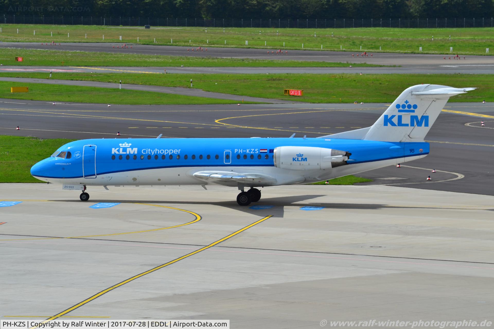 PH-KZS, 1995 Fokker F70 (F-28-0070) C/N 11540, Fokker 70 F28-0070 - WA KLC KLM Cityhopper - 11540 - PH-KZS - 28.07.2017 - DUS