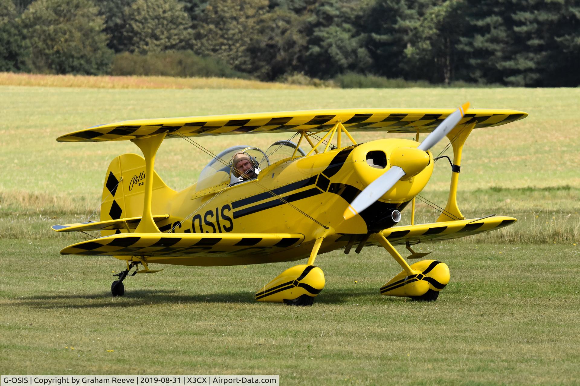 G-OSIS, 1994 Pitts S-1S Special C/N PFA 009-12043, Just landed at Northrepps.