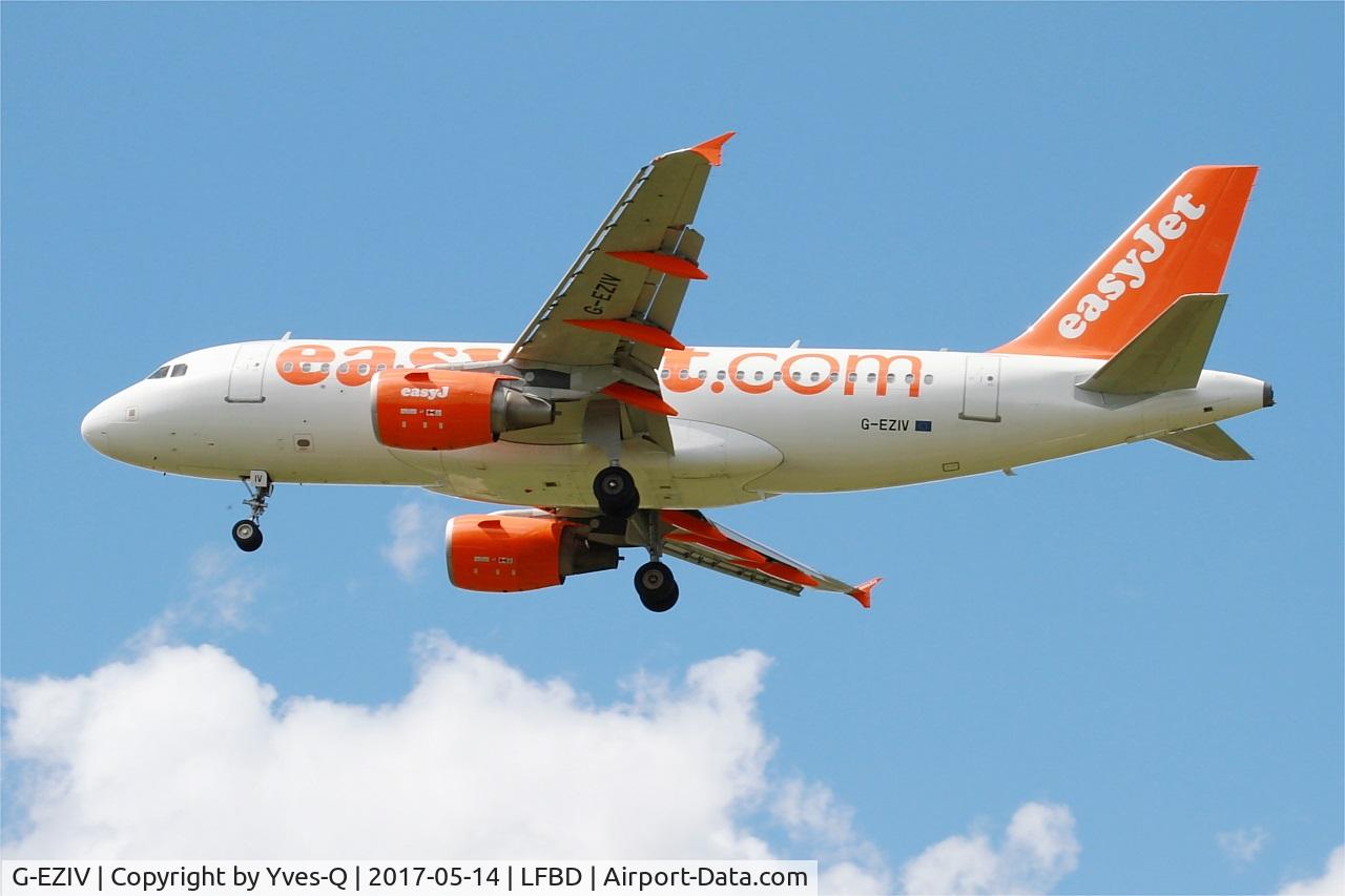 G-EZIV, 2005 Airbus A319-111 C/N 2565, Airbus A319-111, On final rwy 23, Bordeaux-Mérignac airport (LFBD-BOD)