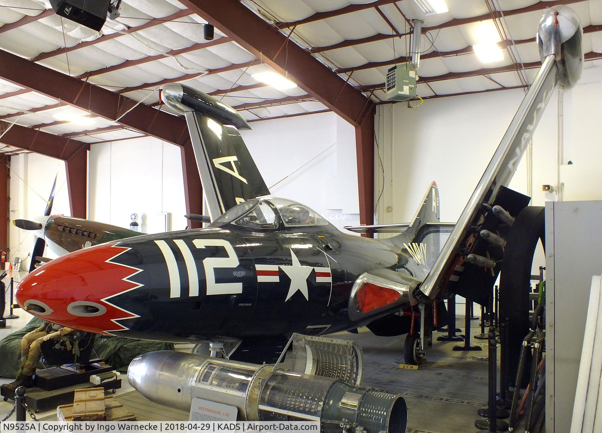 N9525A, 1952 Grumman F9F-2 Panther C/N Not found 123078, Grumman F9F-2 Panther at the Cavanaugh Flight Museum, Addison TX