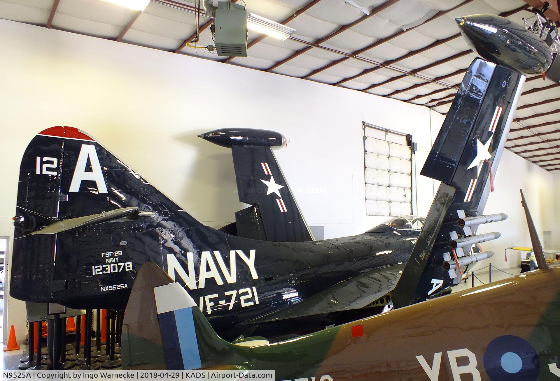 N9525A, 1952 Grumman F9F-2 Panther C/N Not found 123078, Grumman F9F-2 Panther at the Cavanaugh Flight Museum, Addison TX