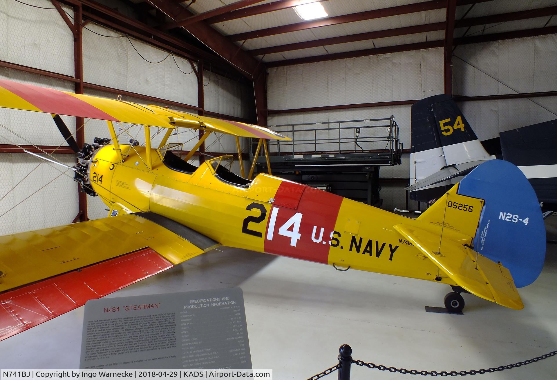 N741BJ, 1985 Boeing 75 C/N AR-36, Boeing / Jones (Stearman) 75 at the Cavanaugh Flight Museum, Addison TX