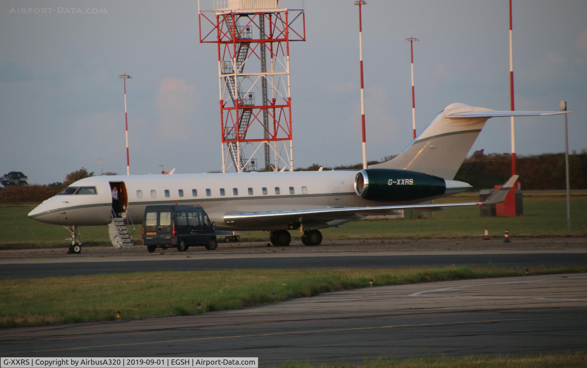 G-XXRS, 2004 Bombardier BD-700-1A10 Global Express C/N 9169, Parked on stand 7