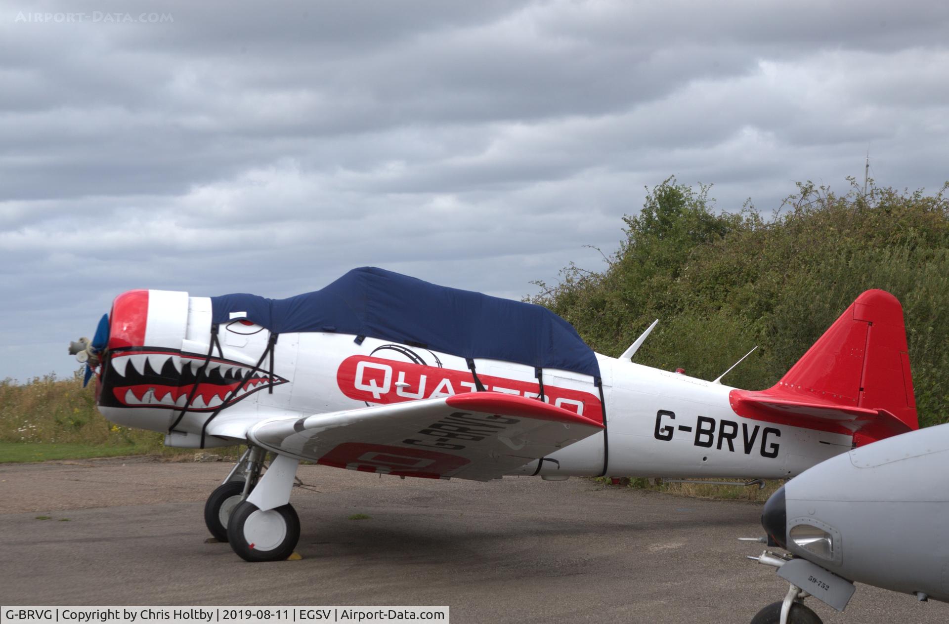 G-BRVG, 1944 North American SNJ-7C Texan C/N 88-17676, Parked outside the row of hangars at Old Buckenham