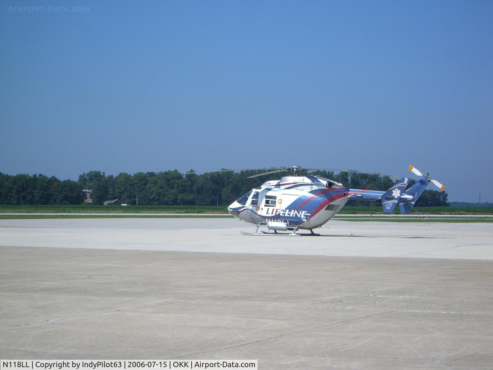 N118LL, Eurocopter-Kawasaki BK-117A-3 C/N 7097, Lifeline helicopter on tarmac