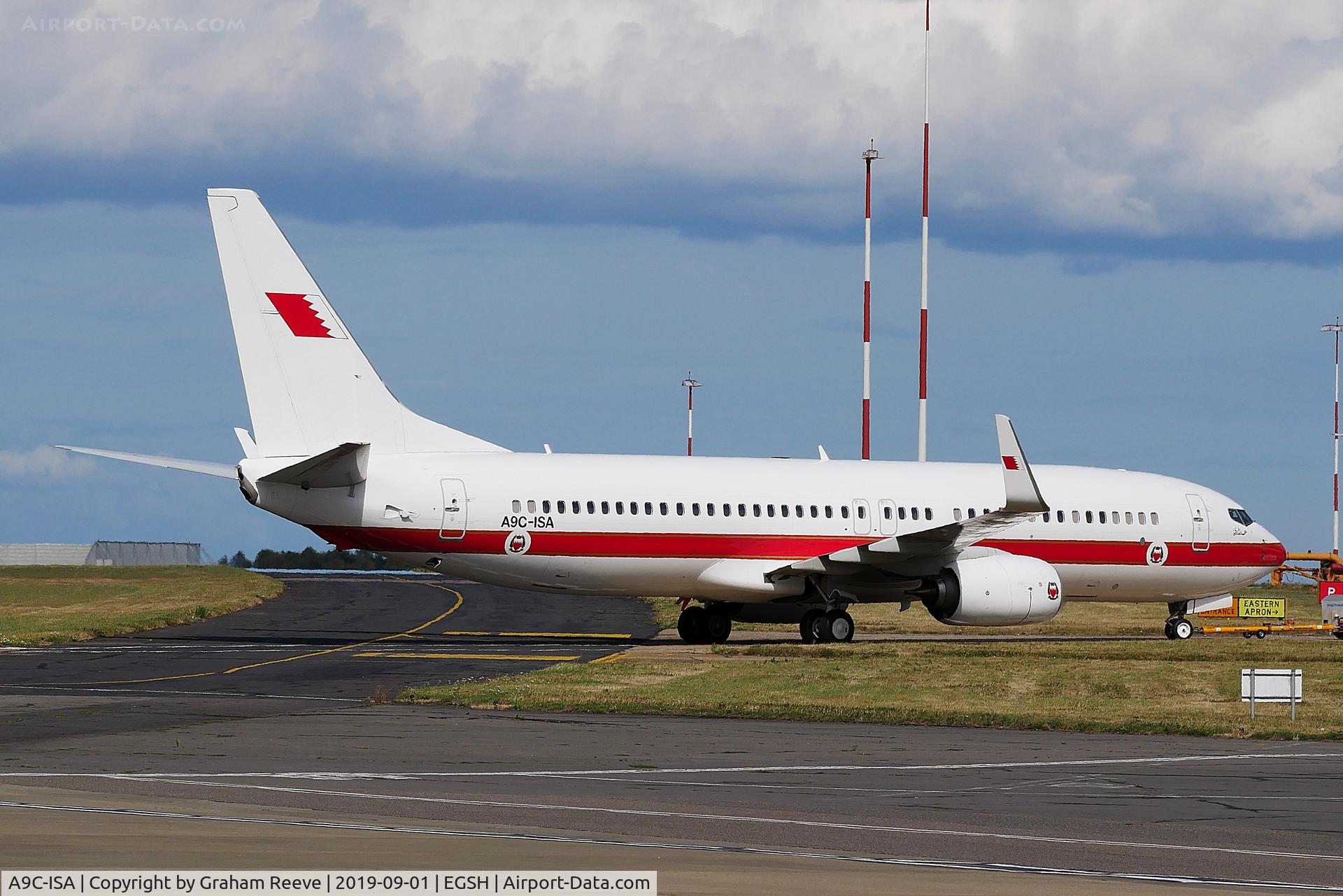 A9C-ISA, 2015 Boeing 737-86J C/N 37750, Under tow at Norwich.