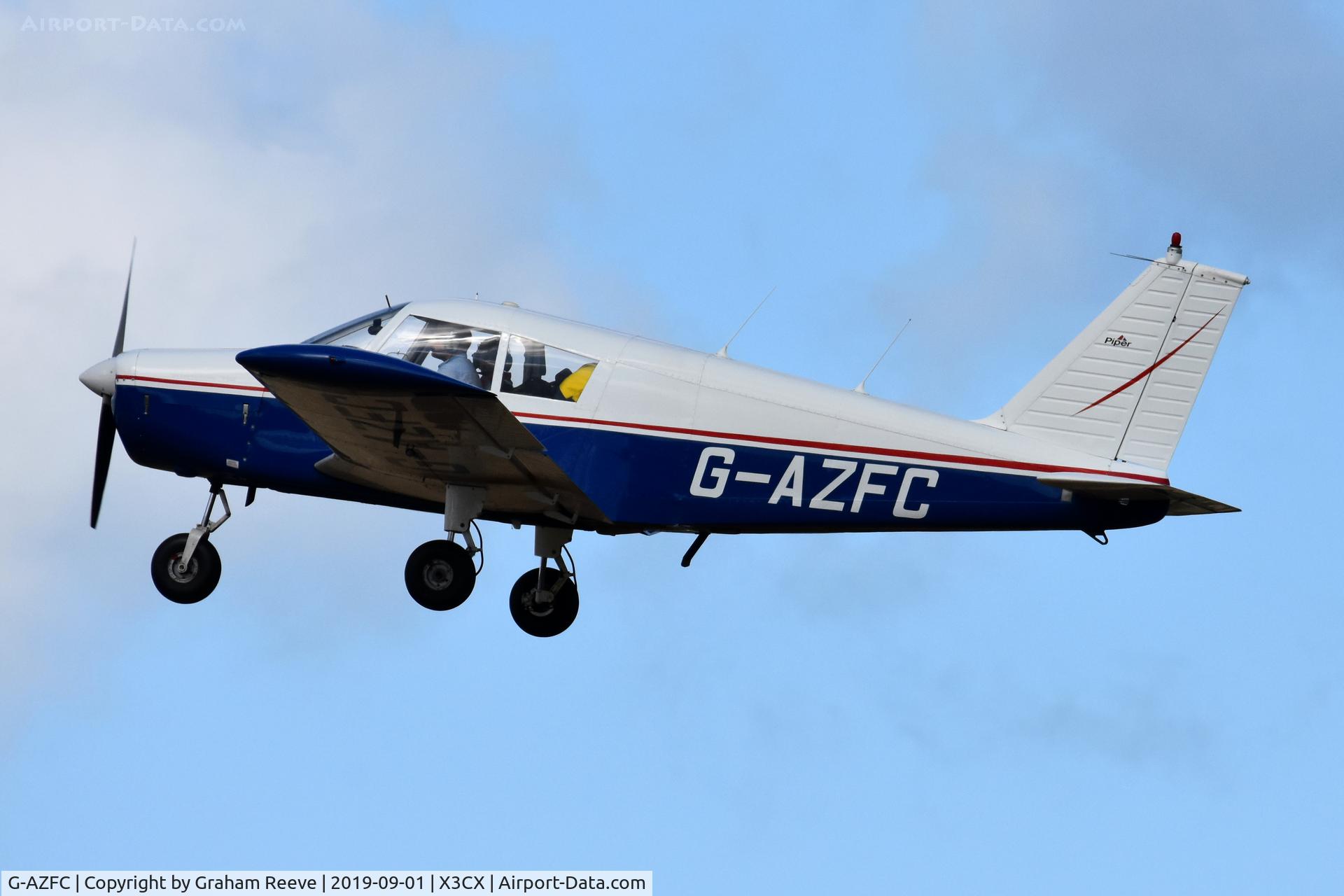 G-AZFC, 1971 Piper PA-28-140 Cherokee C/N 28-7125486, Departing from Northrepps.
