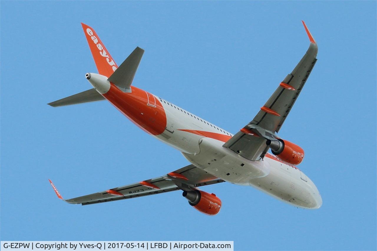 G-EZPW, 2017 Airbus A320-214 C/N 7549, Airbus A320-214, Take off rwy 05, Bordeaux-Mérignac airport (LFBD-BOD)