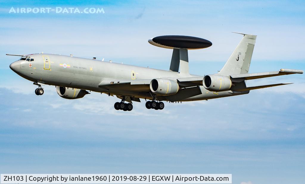 ZH103, 1990 Boeing E-3D Sentry AEW.1 Sentry C/N 24111, Approaching RAF Waddington