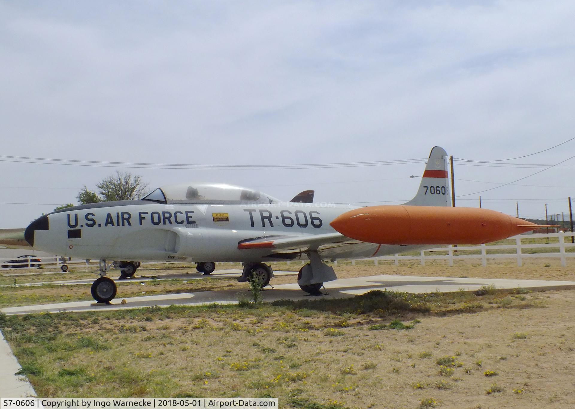 57-0606, 1957 Lockheed T-33A Shooting Star C/N 580-1255, Lockheed T-33A at the Hangar 25 Air Museum, Big Spring McMahon-Wrinkle Airport, Big Spring TX