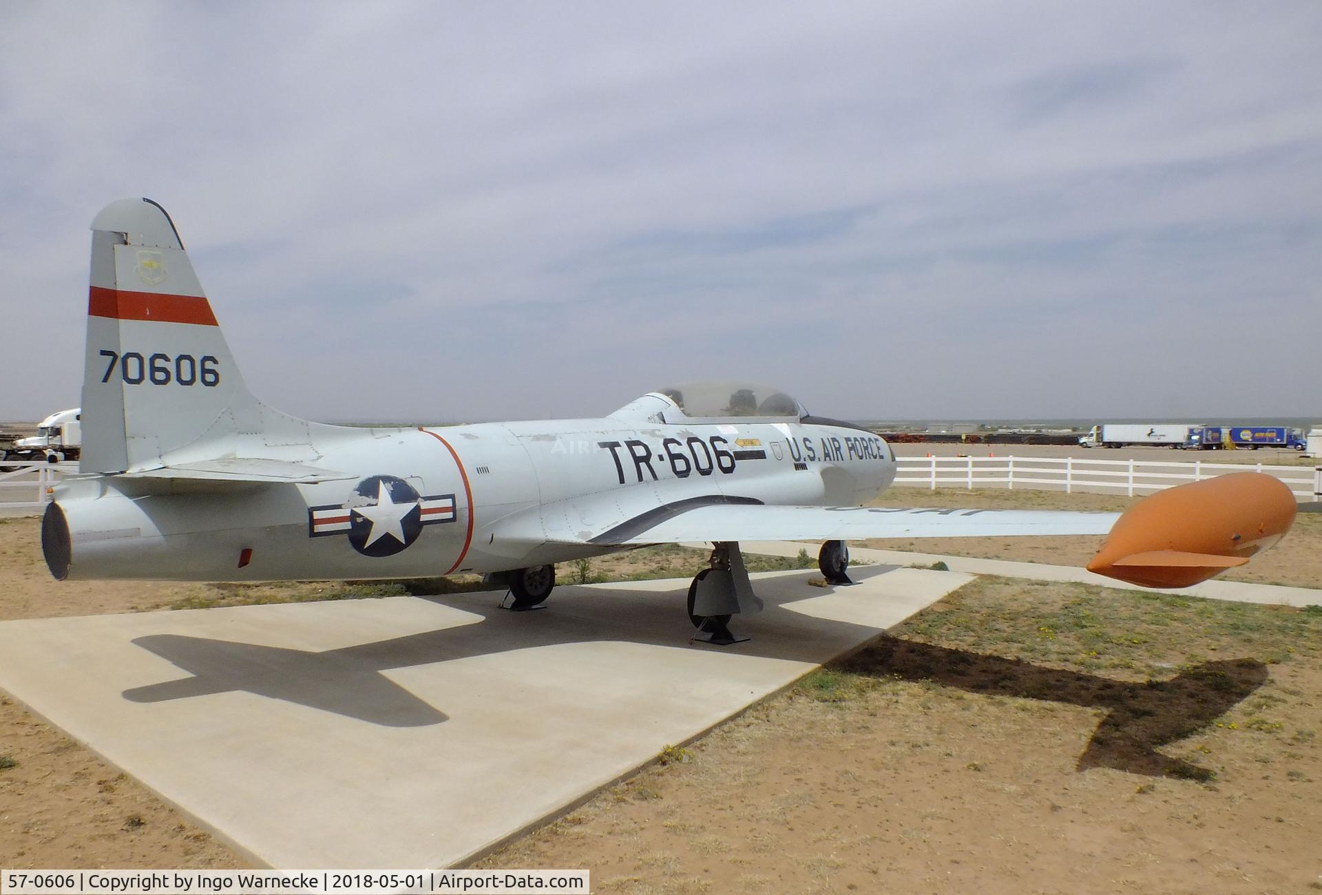 57-0606, 1957 Lockheed T-33A Shooting Star C/N 580-1255, Lockheed T-33A at the Hangar 25 Air Museum, Big Spring McMahon-Wrinkle Airport, Big Spring TX