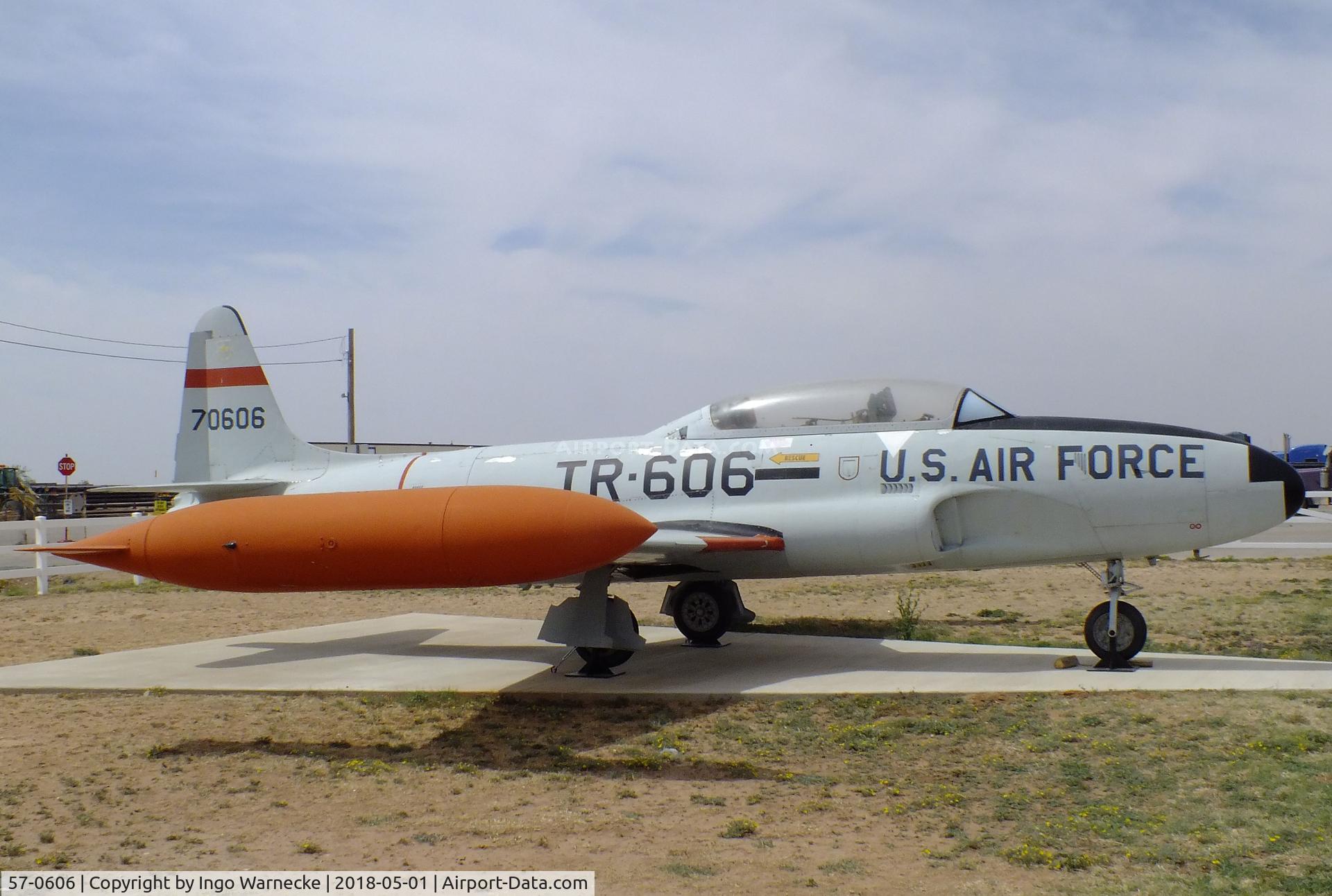 57-0606, 1957 Lockheed T-33A Shooting Star C/N 580-1255, Lockheed T-33A at the Hangar 25 Air Museum, Big Spring McMahon-Wrinkle Airport, Big Spring TX
