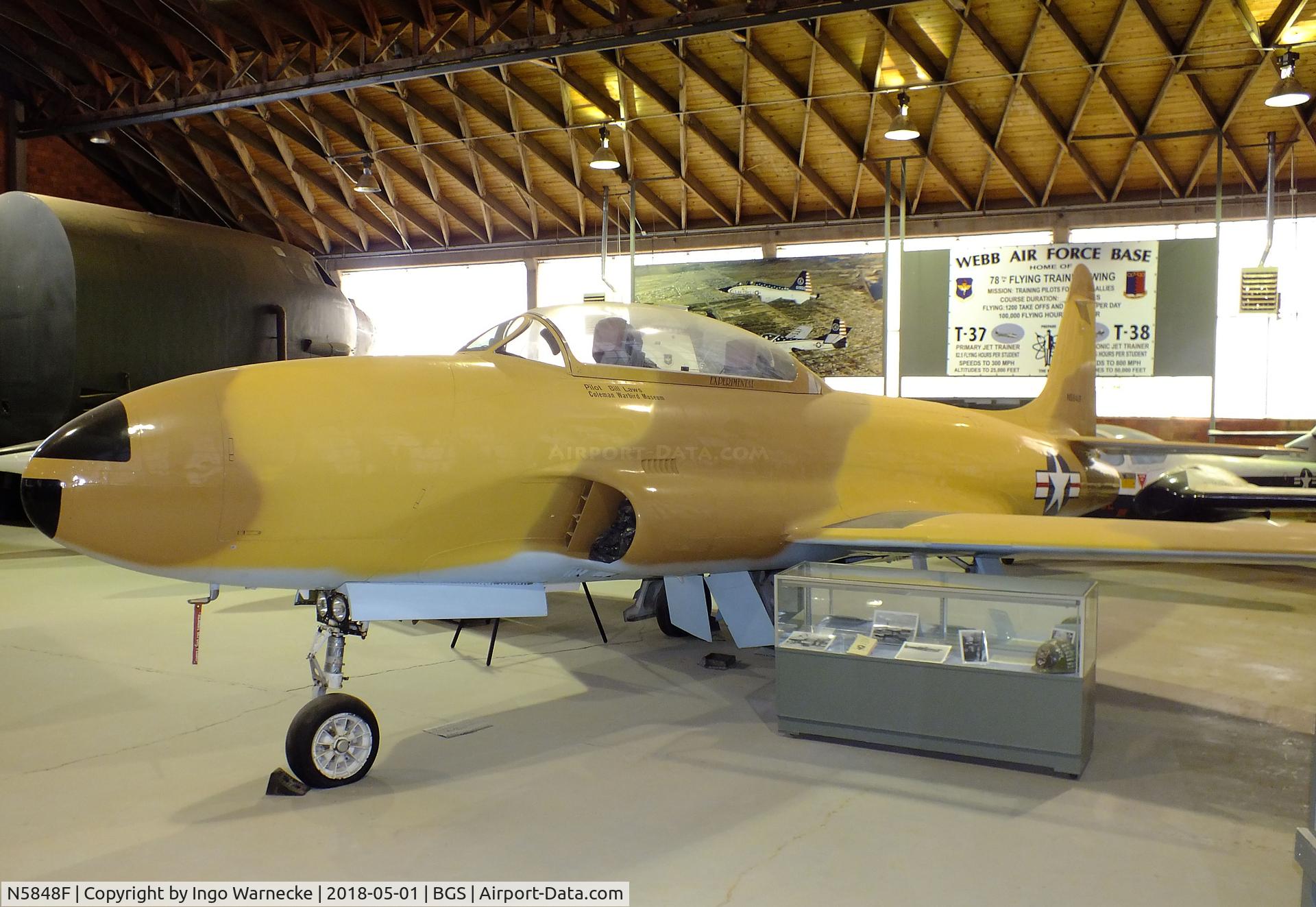 N5848F, 1956 Lockheed T-33A C/N 56CW-WM1573, Lockheed T-33A at the Hangar 25 Air Museum, Big Spring McMahon-Wrinkle Airport, Big Spring TX