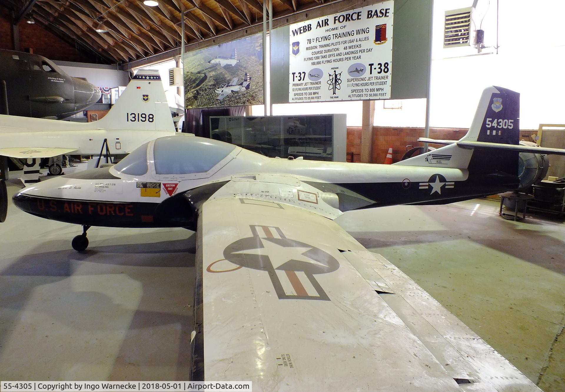 55-4305, 1955 Cessna T-37B Tweety Bird C/N 14505, Cessna T-37B at the Hangar 25 Air Museum, Big Spring McMahon-Wrinkle Airport, Big Spring TX