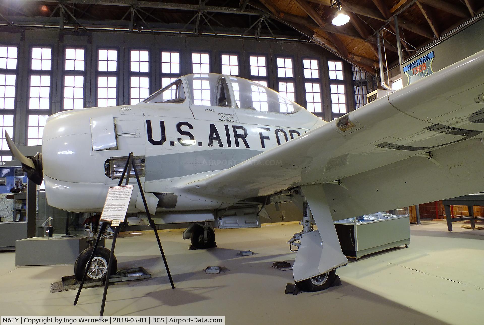 N6FY, 1949 North American T-28A Trojan C/N 159-56, North American T-28A Trojan at the Hangar 25 Air Museum, Big Spring McMahon-Wrinkle Airport, Big Spring TX