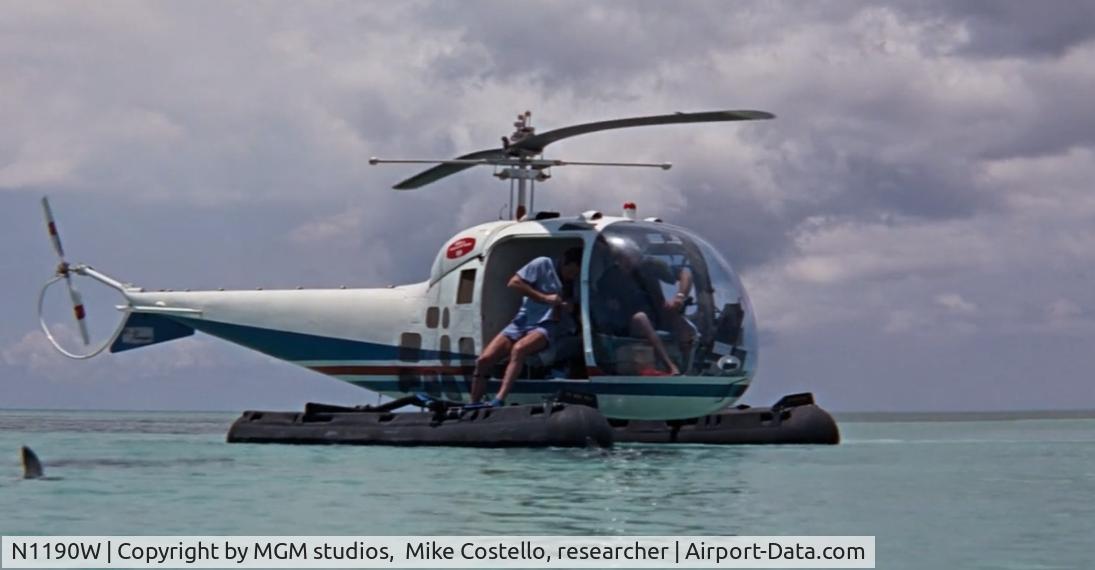 N1190W, 1965 Bell 47J-2A Ranger C/N 3302, 007 Bond movie scene from Thunderball