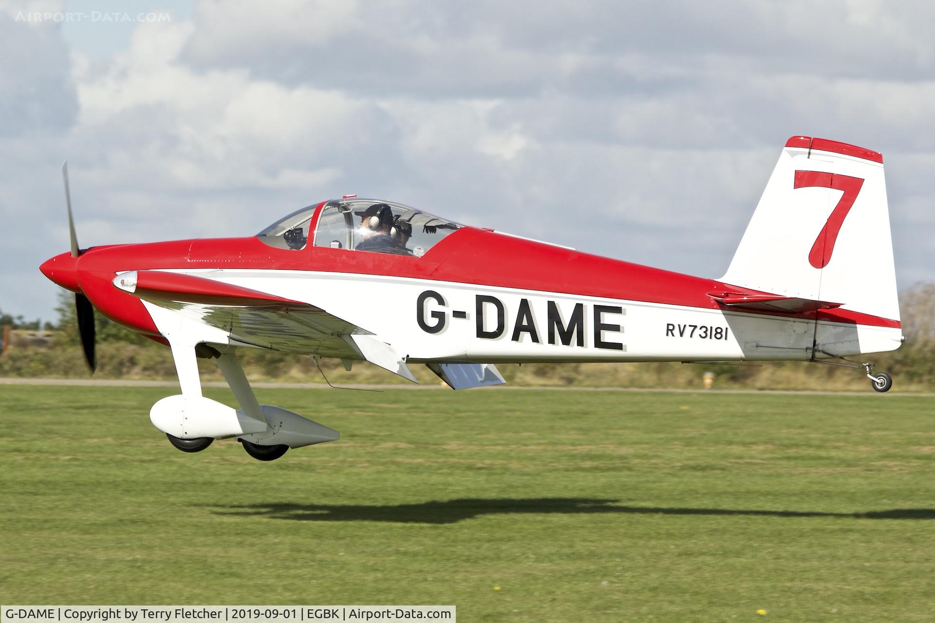 G-DAME, 2009 Vans RV-7 C/N 73181, At Sywell