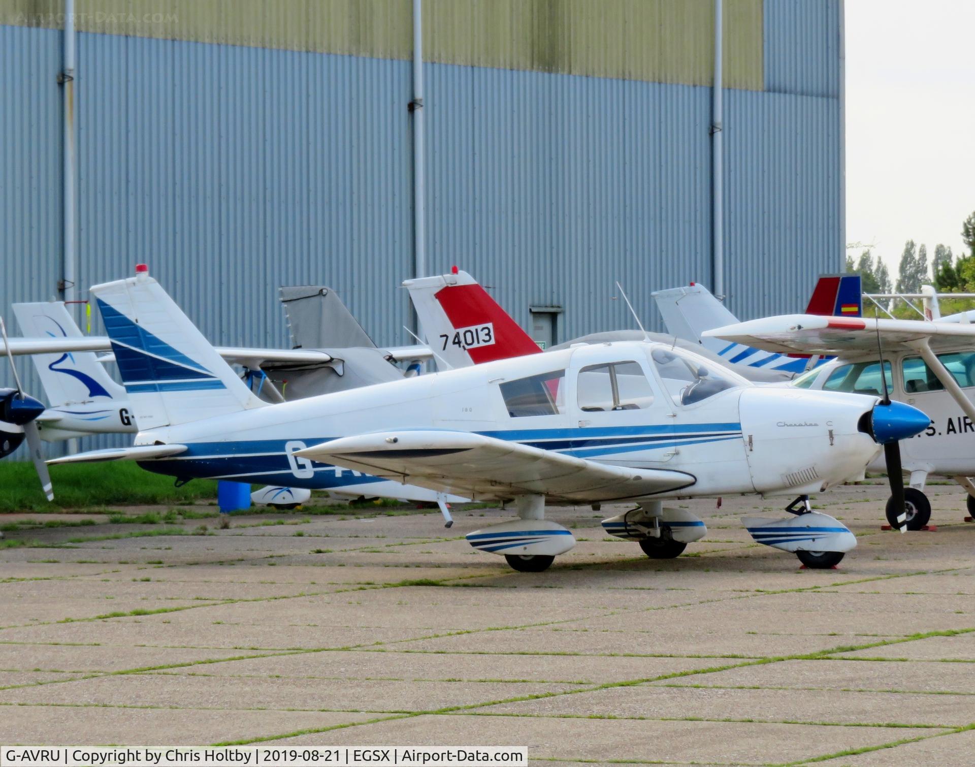 G-AVRU, 1967 Piper PA-28-180 Cherokee C C/N 28-4025, Cherokee parked at North Weald
