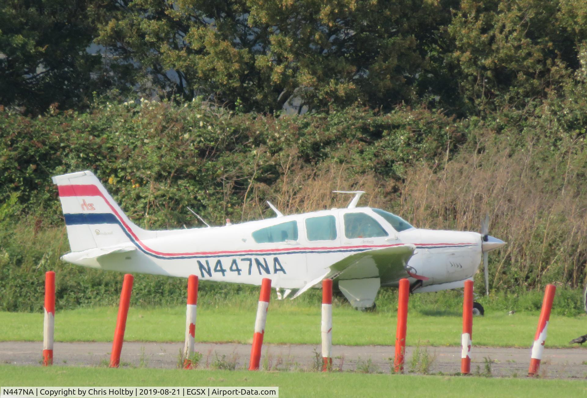 N447NA, 1978 Beech F33C Bonanza C/N CJ-130, Ex-G-BTHW parked at North Weald