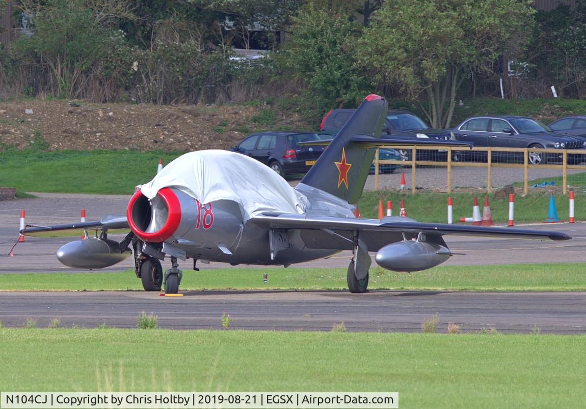 N104CJ, 1952 PZL-Mielec SBLim-2 (MiG-15UTI) C/N 1A01004, 1952 MiG 15 parked at North Weald