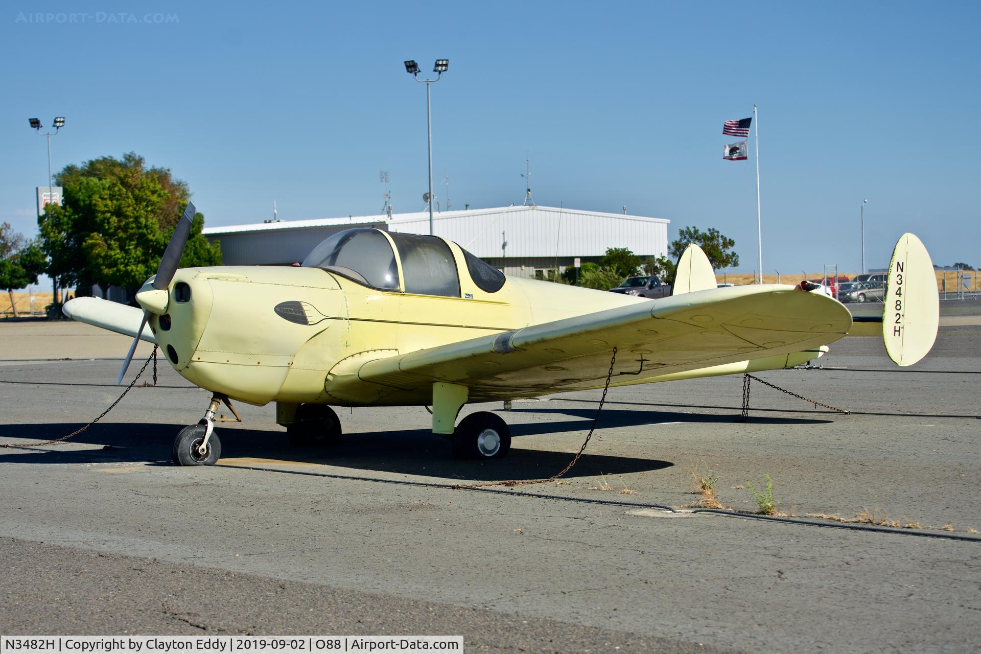 N3482H, 1948 Erco 415D Ercoupe C/N 4107, Rio Vista Airport California 2019.